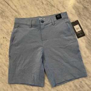 NWT RVCA Blue Flat Front Shorts with Modern Design Boys 26